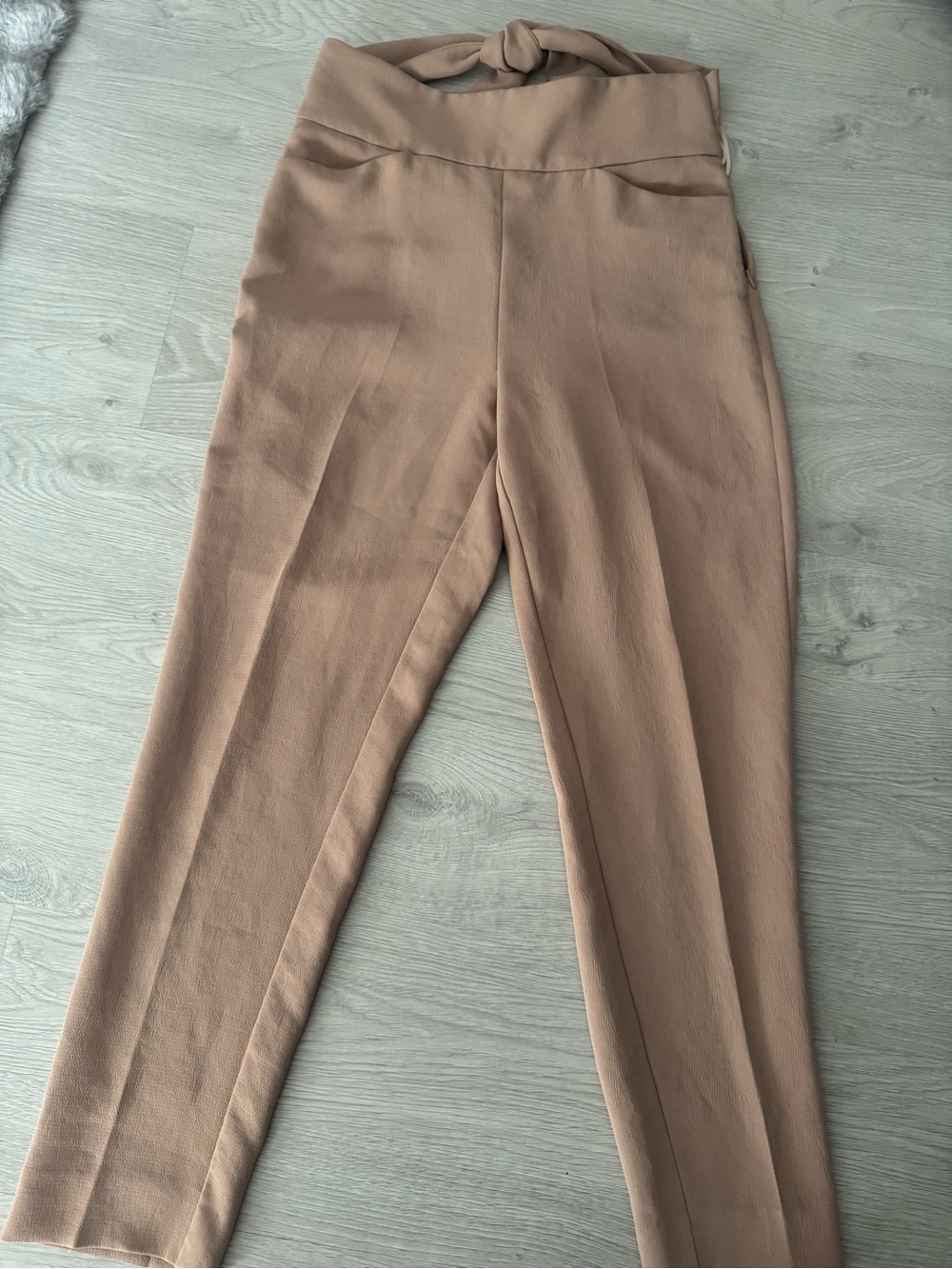 Wilfred Straight-Leg Ponte Pants in Light Tan